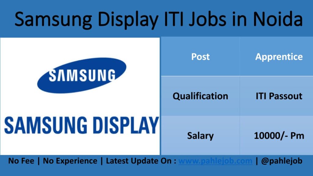 ITI Jobs In Samsung Display 2023