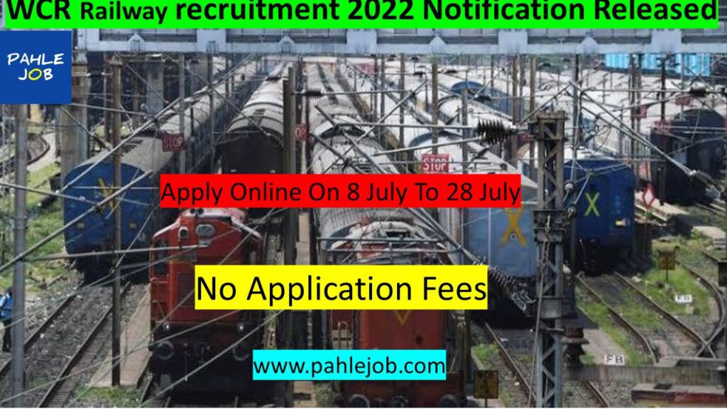 West Central Railway WCR Recruitment 2022 Apply Online
